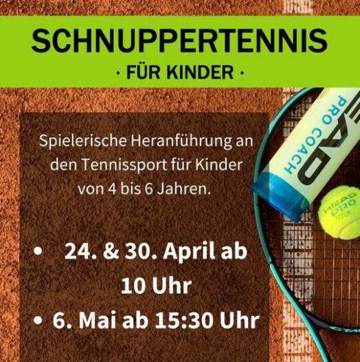 Schnuppertennis für Kinder von 4 bis 6 Jahren