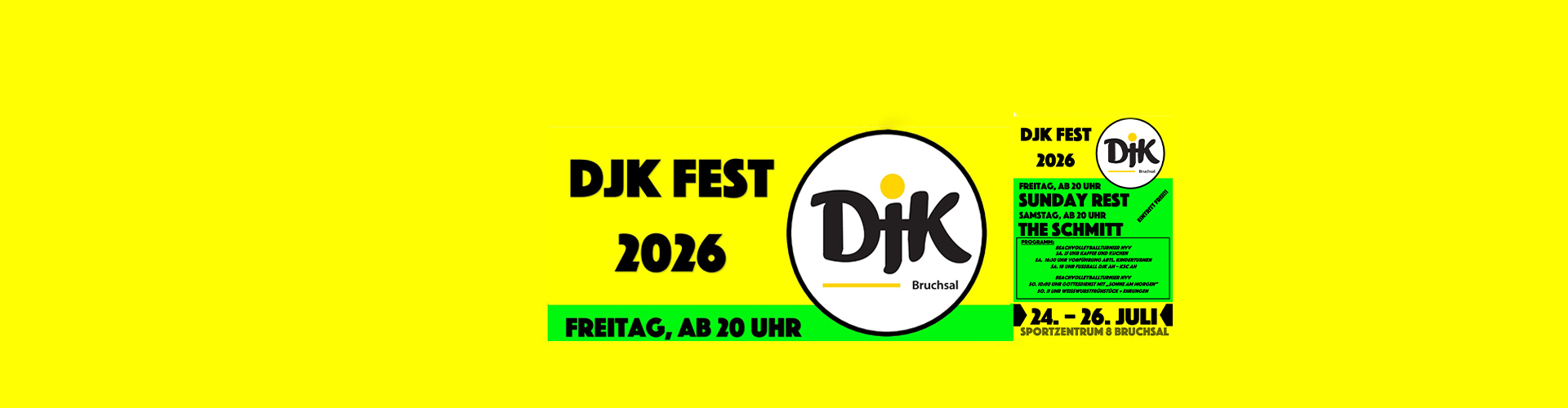 DJK BANNER Fest 2026 mit Logo und Ortsangabe